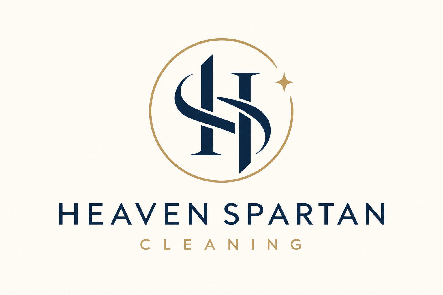 Heaven Spartan Cleaning — HS monogram in a gold circle